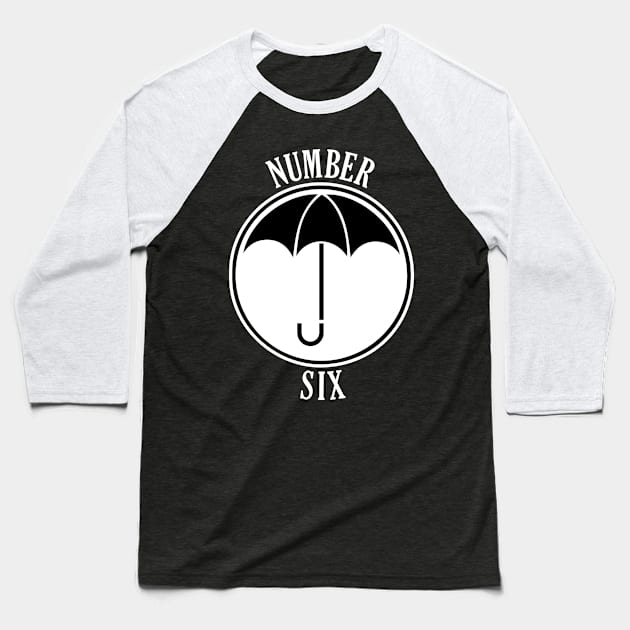 Umbrella Academy - Number Six Baseball T-Shirt by Dopamine Creative